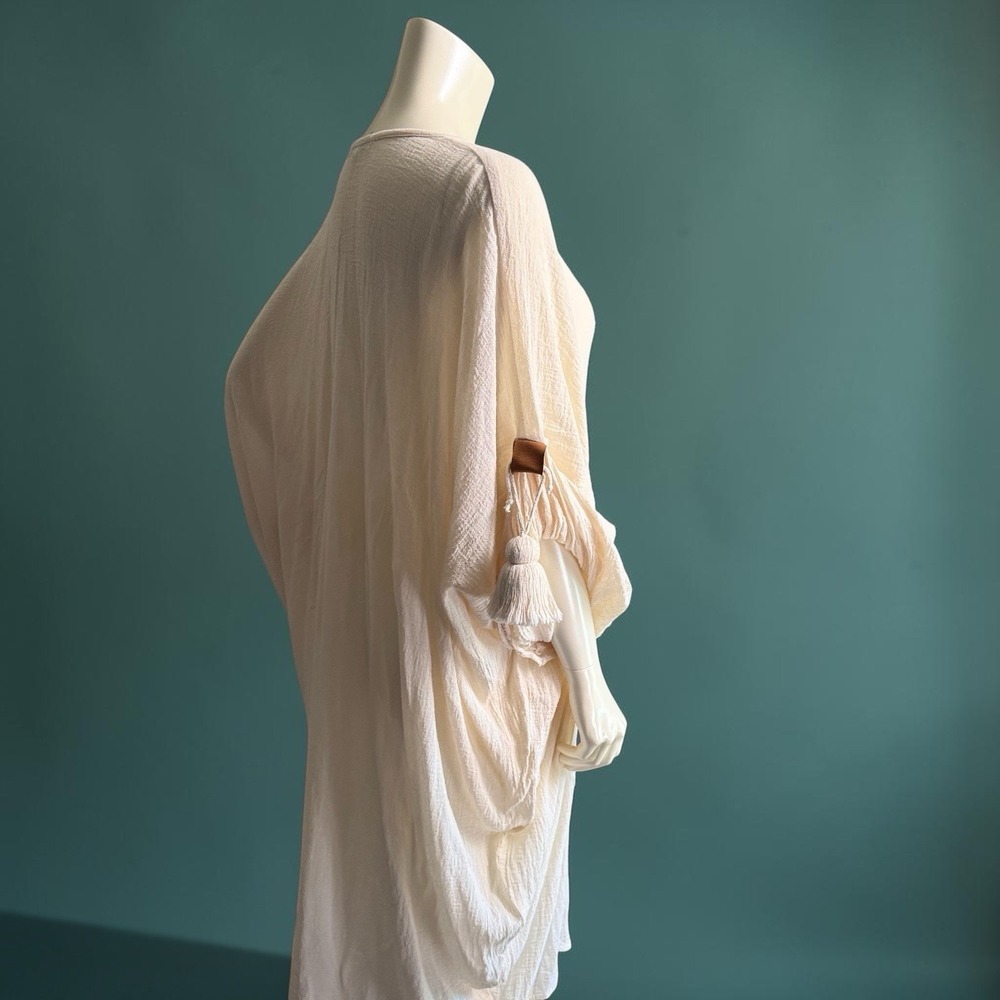 Suiteveintiuno Ensamble Jaretas Kaftan Tulum Boho Crinkle Gauze Old Money - Picture 2 of 15